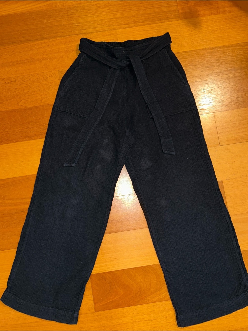 DREW Anthropologie Black Cotton Gauze Wide Leg Coastal Pant Women’s Size M